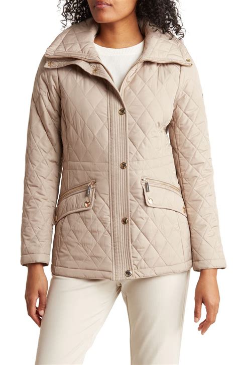 michael kors quilted suede jacket|Michael Kors water resistant jacket.